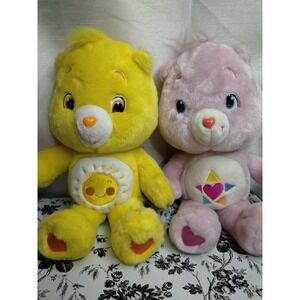 Care Bears 2008 Yellow And Pink Set, Stuffed Plushies